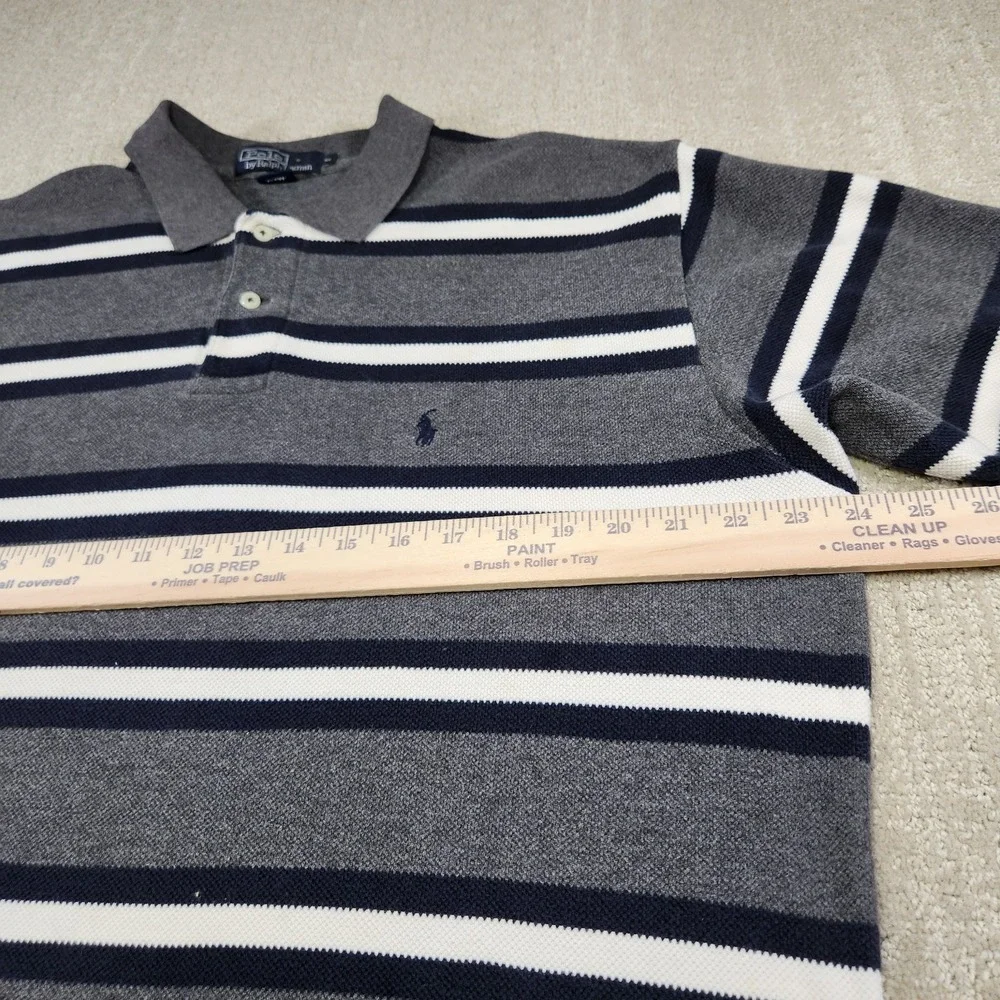 Vintage Polo Ralph Lauren Shirt Men XL Waffle Knit Heavy Cotton Polo Striped 90s